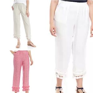 Crown and Ivy Tassel Tier 100% Linen Pants Bundle of 3 Sizes 8 and 10
